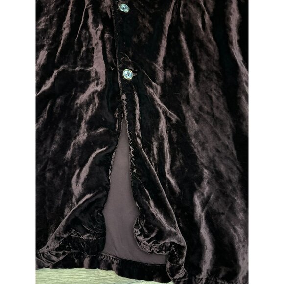 CP Shades Vintage Medium Velvet Asymmetrical Button-Up Jacket Burgundy OVERSIZED - Picture 6 of 6